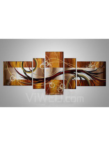 Абстрактной ручной росписью маслом с растянутыми кадра-набор из 5