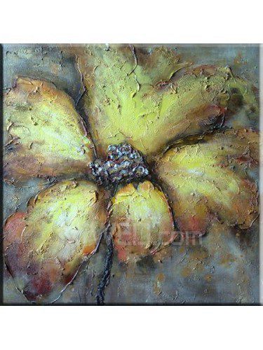Peint à la main peinture à l'huile de fleur avec cadre étiré-20 "x 24"