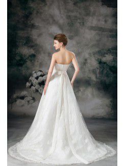 Lace Scoop Sweep Train A-line Wedding Dress