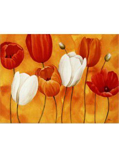 Dipinti a mano pittura a olio del fiore , con telaio allungato-20 " x 24 "