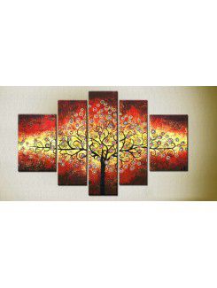 Hand-painted Tree Oil Painting with Stretched Frame-Set of 6
