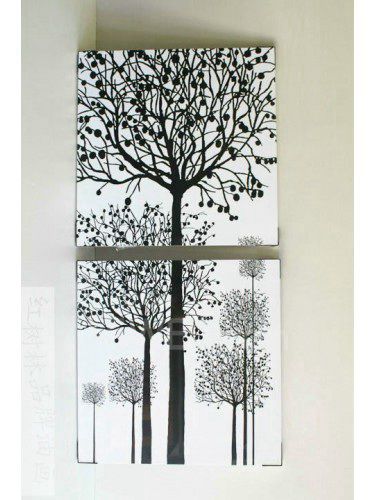 Ручная роспись масляной живописи дерево с растянутыми frame-набор из 2