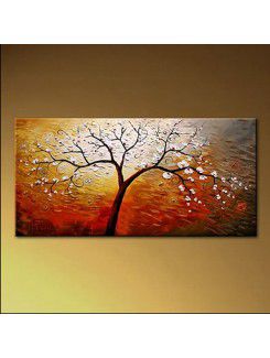 Hand-painted Tree Oil Painting with Stretched Frame-20" x 40"