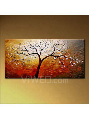 Ręcznie malowany obraz olejny drzewo z rozciągniętej ramki-20 "x 40 "