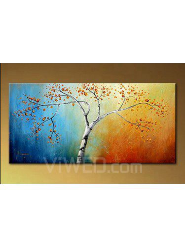 Hand-painted Tree Oil Painting with Stretched Frame-20" x 40"
