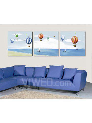 Printed Canvas Art with Stretched Frame-set of 3