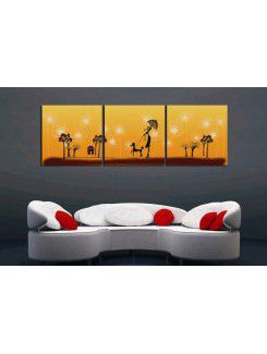 Printed Canvas Art with Stretched Frame-set of 3