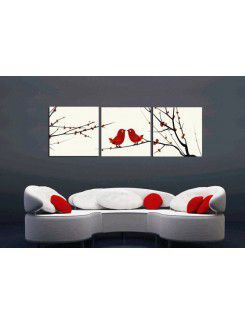 Printed Flower Canvas Art with Stretched Frame-set of 3