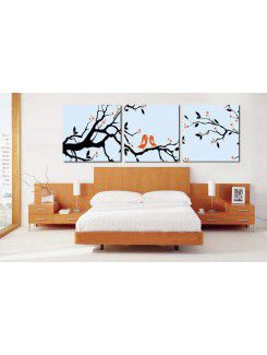 Printed Birds Canvas Art with Stretched Frame-set of 3