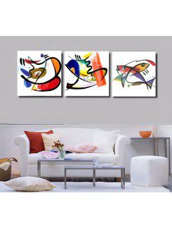 Printed Flower Canvas Art with Stretched Frame-set of 3