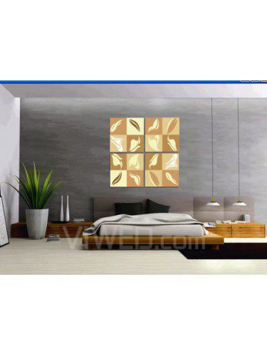 Arte abstracto de la lona impresa con marco de estirado-juego de 4