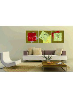 Gedrukte abstract canvas kunst met gestrekte frame-set van 3