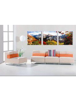 Landscape geprint op canvas doek met gestrekte frame-set van 3