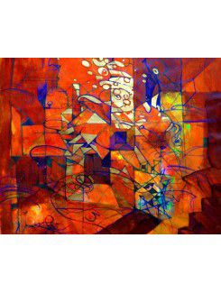 Abstract Printed Canvas Art with Stretched Frame