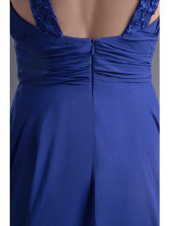 Chiffon Jewel A-line Floor Length Sash Evening Dress