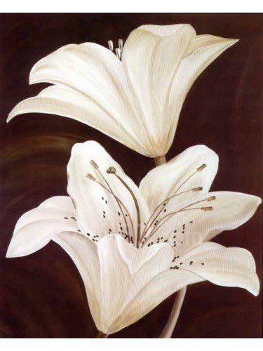 Gedrukte bloem canvas kunst met gestrekte kader
