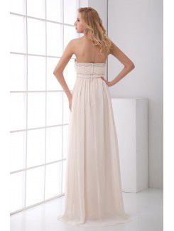 Chiffon Strapless A-line Ankle-Length Sequins Evening Dress