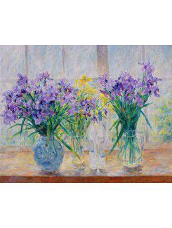 Flower Printed Canvas Art with Stretched Frame
