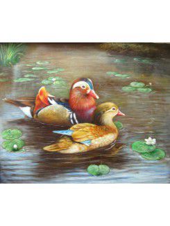 Printed Ducks Canvas Art with Stretched Frame