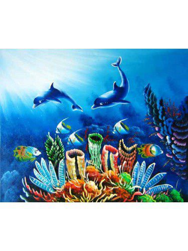 Gedrukte dolfijn canvas kunst met gestrekte kader