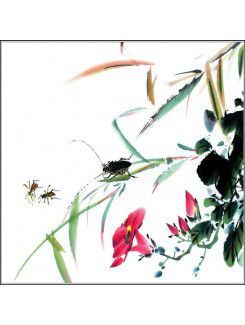 Gedrukte kleine insecten canvas kunst met gestrekte kader