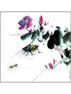 Pequeños insectos imprimen arte de la lona con el marco estirado