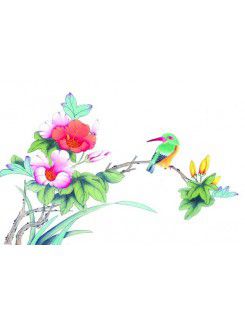 Printed Birds Canvas Art with Stretched Frame
