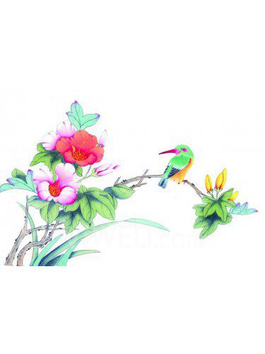 Printed Birds Canvas Art with Stretched Frame