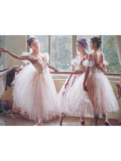 Trykt ballett jente lerret kunst med strukket ramme