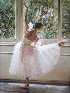 Ballet meisje afgedrukt op canvas doek met gestrekte kader
