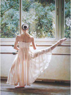 Arte de la lona muchacha del ballet impresa con marco de estirado