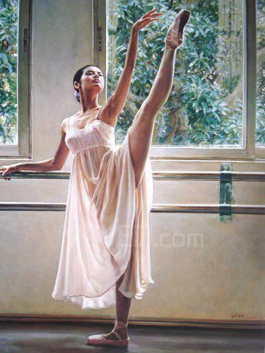 Painettu baletti tyttö kankaalle taiteen venytetty kehyksen
