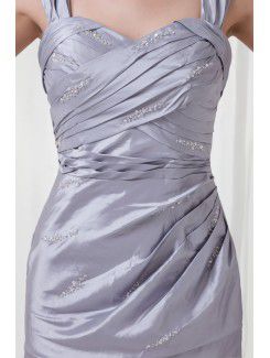Taffeta Sweetheart A-line Floor Length Evening Dress with Crisscross Ruched and Jacket