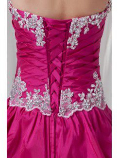 Taffeta V-Neckline A-line Floor Length Evening Dress with Embroidered and Jacket