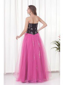 Satin and Net Sweetheart Ball Gown Floor Length Evening Dress with Embroidered and Jacket