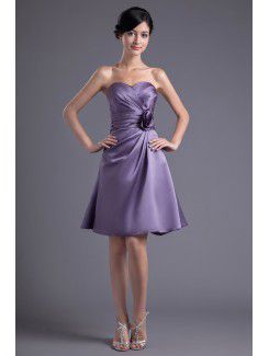 Satin Sweetheart Corset Knee-length Cocktail Dress