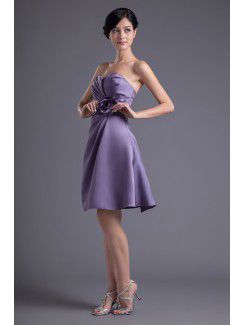 Satin Sweetheart Corset Knee-length Cocktail Dress