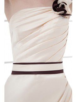 Satin One-Shoulder Sheath Short Bow Cocktail Dress