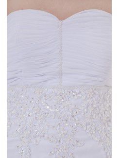 Chiffon Strapless Sheath Short Embroidered Cocktail Dress