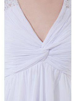 Chiffon V-Neckline Column Knee-Length Sequins Cocktail Dress