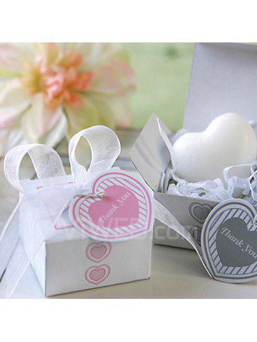 White Heart Soap Wedding Favor