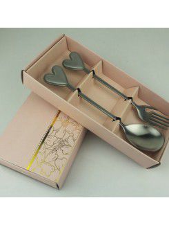 Sweetheart Shaped Stainless Spoon And Fork Set