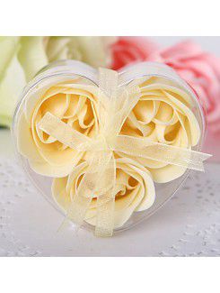 3 Pieces Rose Soap Petals In Heart Shaped Box
