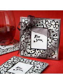 Hearts and Flourishes Collection Photo Coaster Favors (2 Pieces Set)