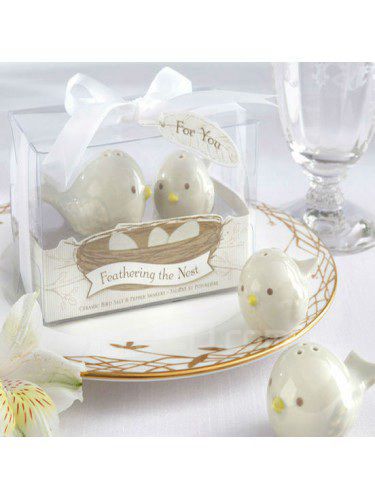 Ceramic Bird's Nest Salt & Pepper Shakers Wedding Favor (Set of 2)