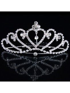 Metalliseos rhinestiones häät morsiamen tiara