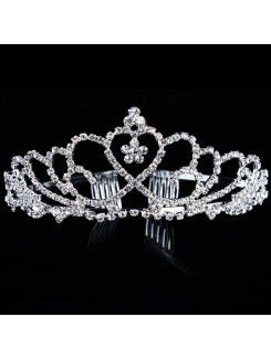 Smukke zircon og rhinestiones bryllup brude tiara