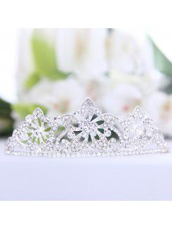 Alloy with Zircons and Rhinestiones Wedding Bridal Tiara