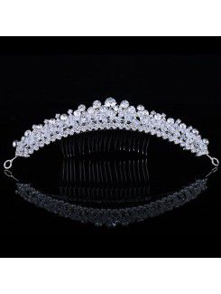 Gorgeous Alloy with Zircons and Rhinestiones Bridal Headpiece