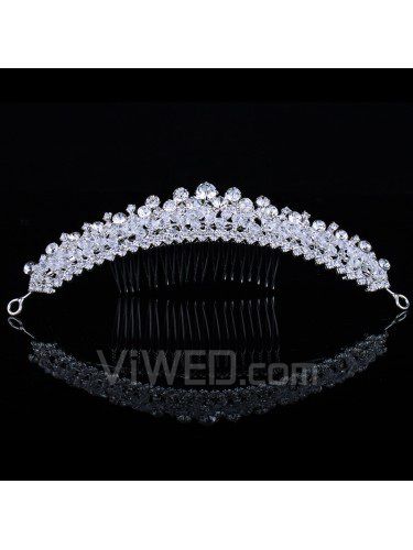 Gorgeous Alloy with Zircons and Rhinestiones Bridal Headpiece